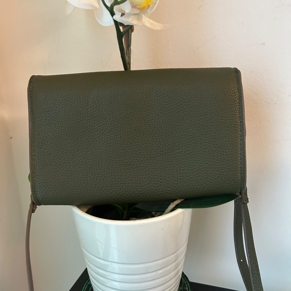 Nanette Lepore Olive Green Small Crossbody Bag With Gold Hardware - Picture 4 of 7